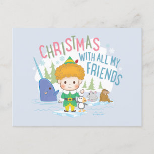 Kerstmis met alle vrienden van Kabouter Elf Feestdagenkaart