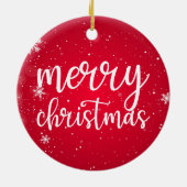 Kerstmis met bal en Teddy Bear Keramisch Ornament (Achterkant)