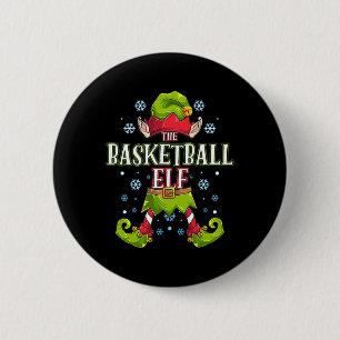Kerstmis met Basketball Elf Matching Family Ronde Button 5,7 Cm