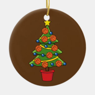 Kerstmis met Basketball Keramisch Ornament