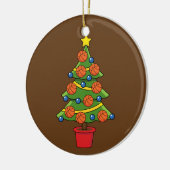 Kerstmis met Basketball Keramisch Ornament (Links)