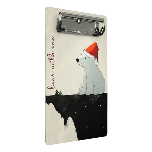Kerstmis met Beer Santa Polar Mini Klembord (Schuin)