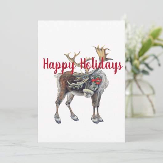 Kerstmis met  begroeting feestdagenkaart (Staand voorkant)