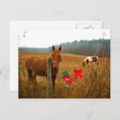 Kerstmis met boog en kous feestdagenkaart (Voorkant / Achterkant)