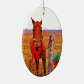 Kerstmis met boog en uitzetting keramisch ornament (Rechts)