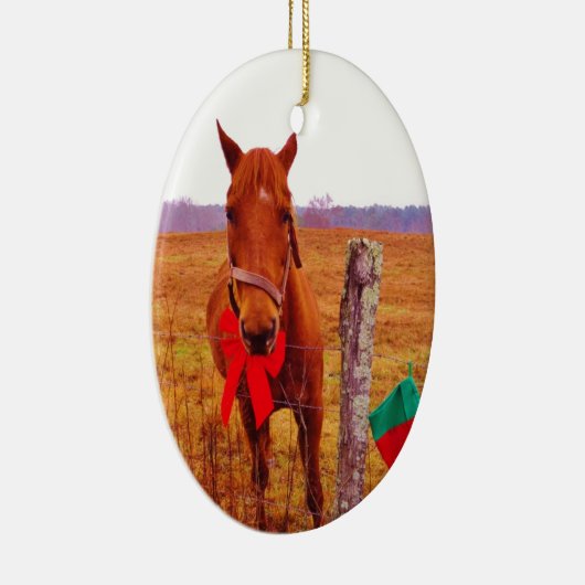 Kerstmis met boog en uitzetting keramisch ornament (Rechts)