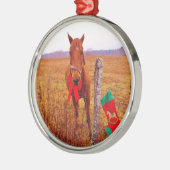 Kerstmis met boog en uitzetting metalen ornament (Links)