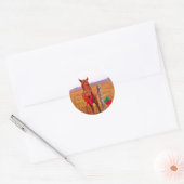 Kerstmis met boog en uitzetting ronde sticker (Envelop)