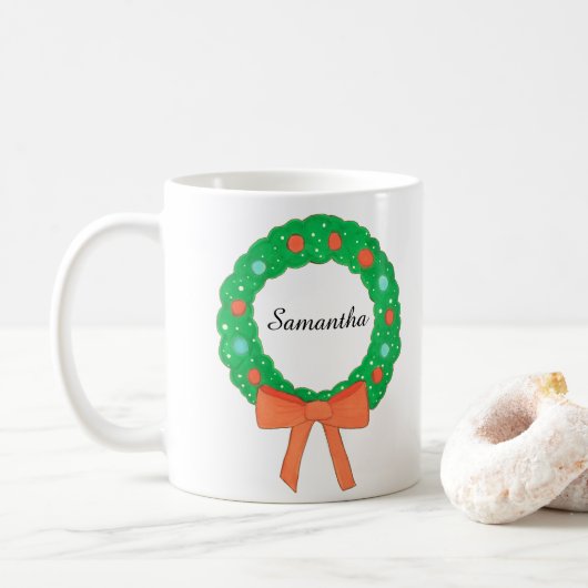 Kerstmis met boog koffiemok (Met donut)