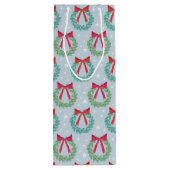 Kerstmis met botwedstrijken geïnspireerd wijn cadeautas (Achterkant)