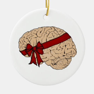 Kerstmis met brain keramisch ornament