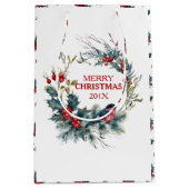 Kerstmis met Bullfinch en kerstfeestmaal Medium Cadeauzakje (Voorkant)