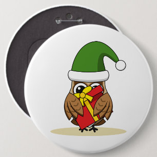 Kerstmis met Cadeau Ronde Button 6,0 Cm