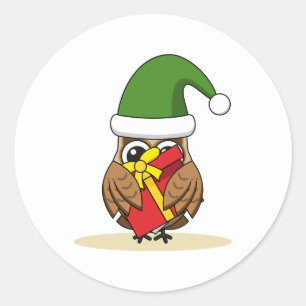 Kerstmis met Cadeau Ronde Sticker