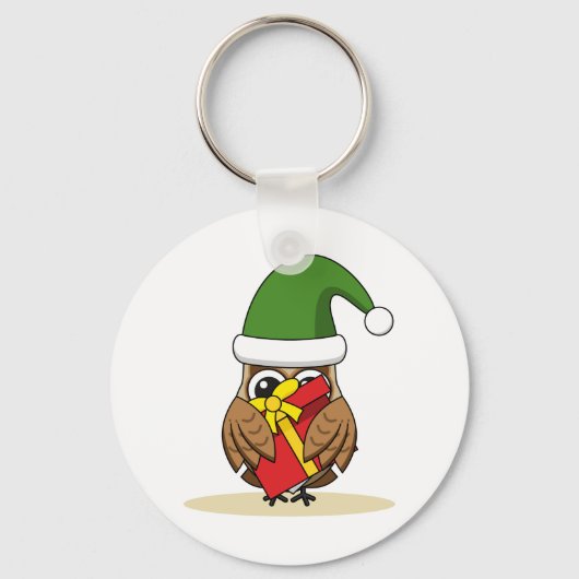 Kerstmis met Cadeau Sleutelhanger (Voorkant)