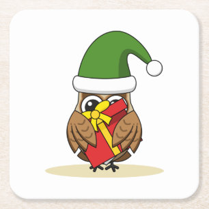 Kerstmis met Cadeau Vierkante Kartonnen Onderzetter