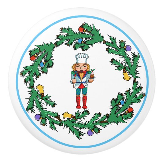 Kerstmis met Chef Nutkraker Keramische Knop (Voorkant)