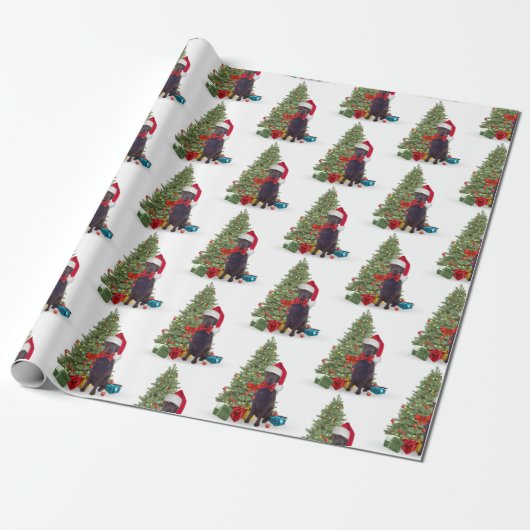 Kerstmis met chocolade Lab Cadeaupapier (Uitgerold)