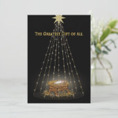 Kerstmis met Christelijke feestdag met kerstcadeau Feestdagenkaart (Staand voorkant)