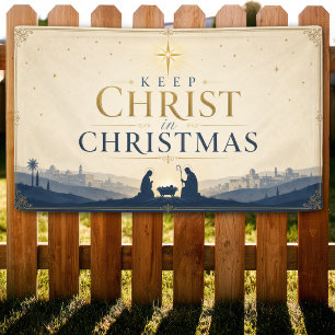 Kerstmis met Christus in het middelpunt Modern Chr Spandoek