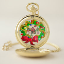 Kerstmis met collage Pocket Watch