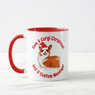 Kerstmis met Corgi Dog met Santa Hat Mok