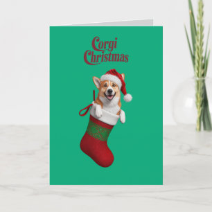 Kerstmis met Corgi Feestdagen Kaart