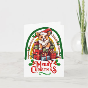 Kerstmis met Corgi Kaart