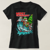 Kerstmis met cruisemas cruise Ship Santa Claus T-shirt (Design voorkant)