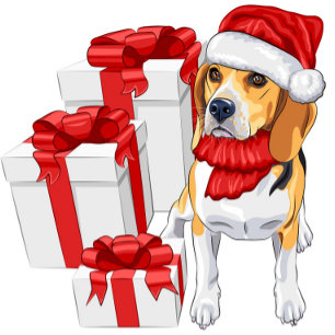 Kerstmis met Cute Beagle Briefkaart