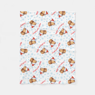 Kerstmis met Dachshund Fleece Blanket