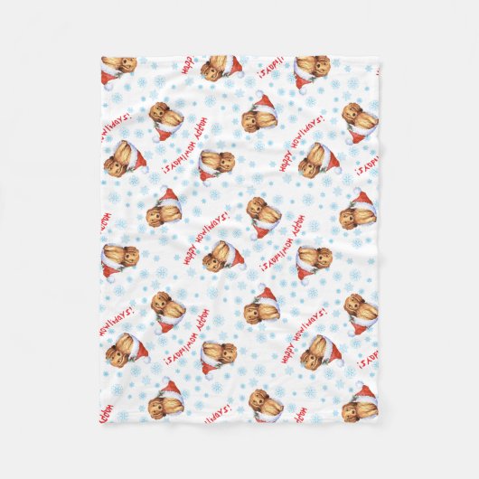 Kerstmis met Dachshund Fleece Blanket (Voorkant)