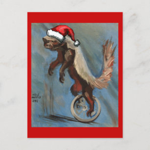 Kerstmis met de Das van de Honing Feestdagenkaart