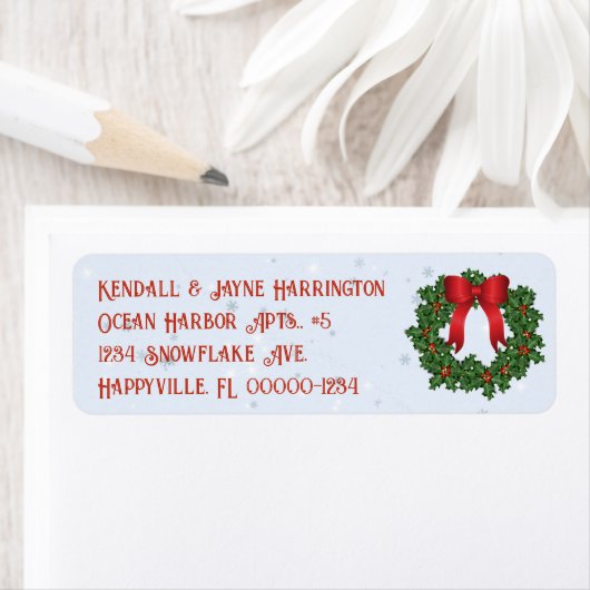 Kerstmis met de etiketten van het terugkeeradres (Insitu)