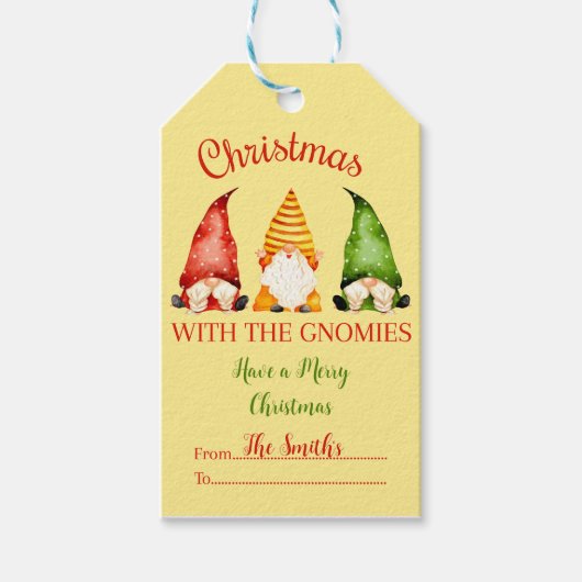 Kerstmis met de Gnomen Gift-Labels Cadeaulabel (Voorkant)