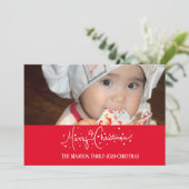 Kerstmis met de hand getekende lettering Sneeuw Do Kaart (Staand voorkant)