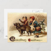 Kerstmis met de hond feestdagenkaart (Voorkant / Achterkant)