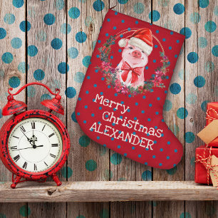 Kerstmis met de juffrouw van Piglet Bow met de gro Grote Kerstsok