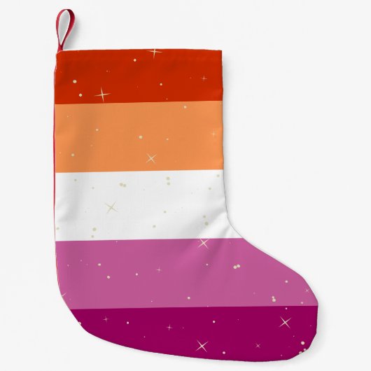 Kerstmis met de Lesbiaanse Pride Flag Kleine Kerstsok (Voorkant)