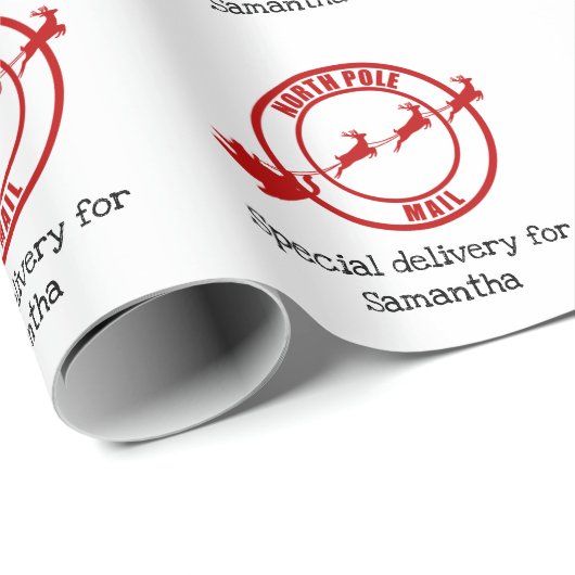 Kerstmis met de Noordpool Santa Mail Cadeaupapier (Rol Hoek)