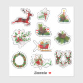 Kerstmis met de ornament Decor Pset Deer Sticker (Vel)