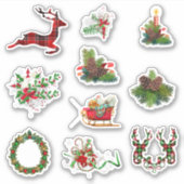 Kerstmis met de ornament Decor Pset Deer Sticker (Voorkant)