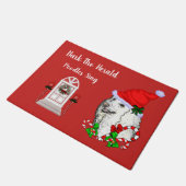 Kerstmis met de paardenkerst deurmat (Schuin)