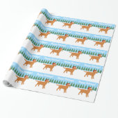 Kerstmis met de Rode Labrador Santa Hat Cadeaupapier (Uitgerold)