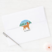 Kerstmis met de Rode Labrador Santa Hat Ronde Sticker (Envelop)
