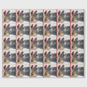 Kerstmis met de tijger cadeaupapier (Vlak)