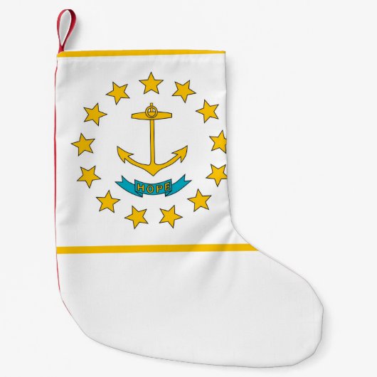 Kerstmis met de vlag van Rhode Island Kleine Kerstsok (Voorkant)