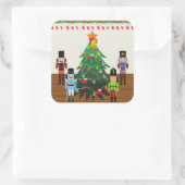 Kerstmis met de voedingskrakers vierkante sticker (Tas)