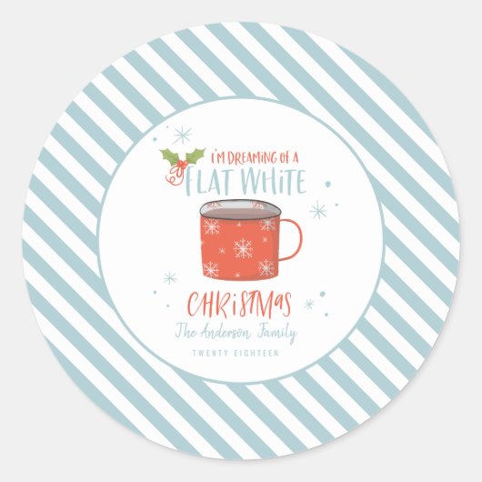 Kerstmis met de... waterverf van ronde sticker (Voorkant)