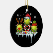 Kerstmis met drie kerstkerstkerstkerstmannen keramisch ornament (Rechts)